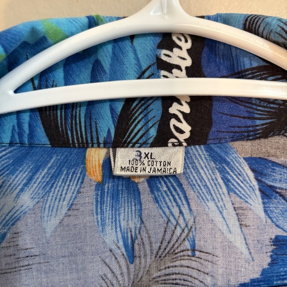 3/$10⚡️Jamacian Tropical Beach Palm Tree Print Button-Up Plus Size Shirt - Picture 7 of 11